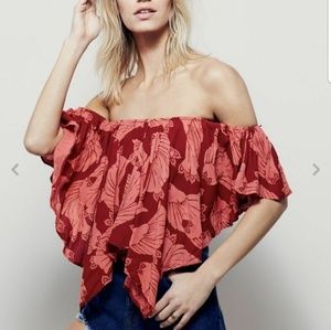 FREE PEOPLE OFF THE SHOULDER TOP S